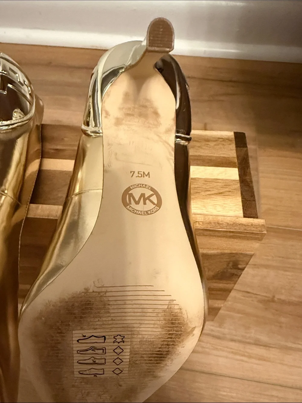 #318. Michael Kors Metallic Gold Pointed Stiletto Heels